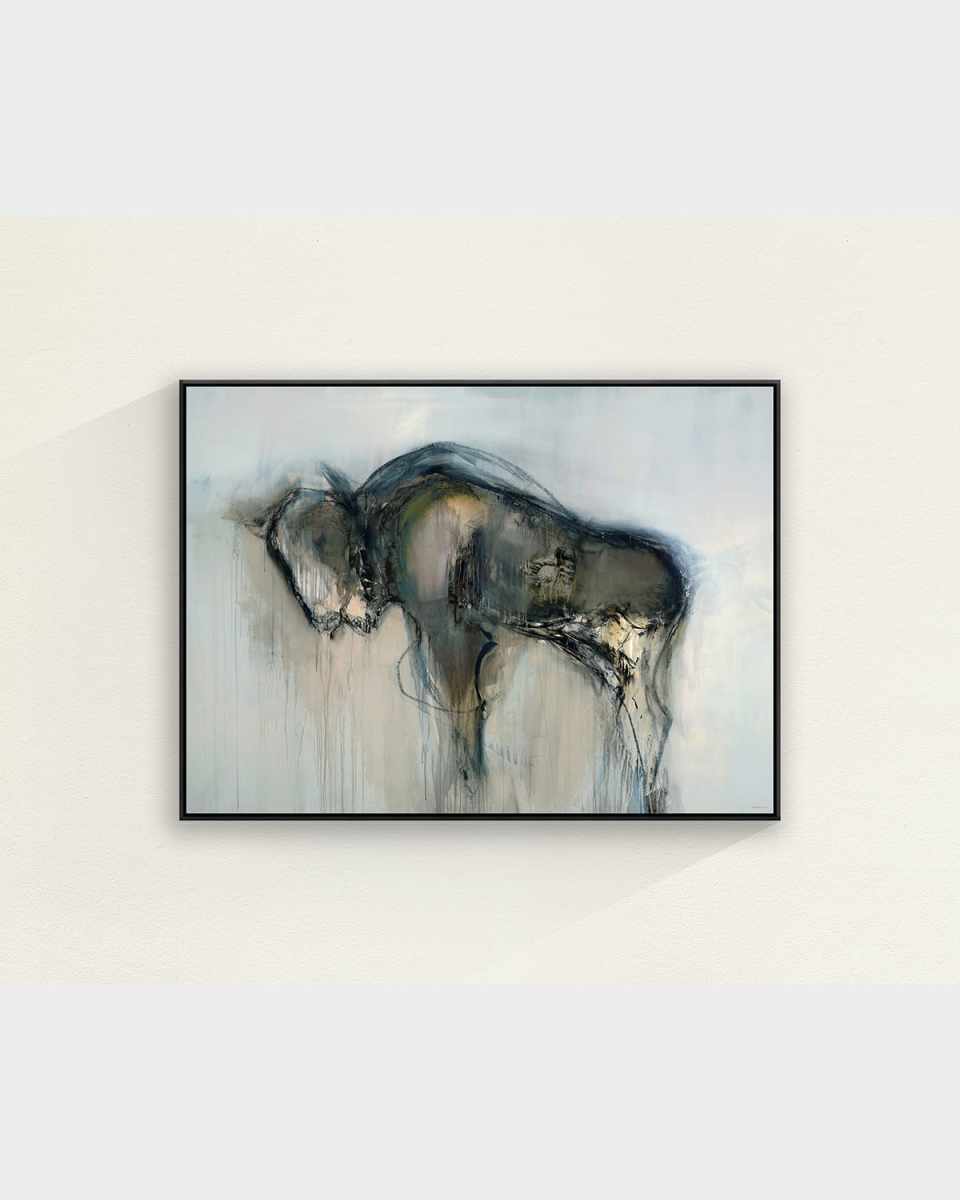 "Blue Buffalo" Framed Giclee by Sarah Stockstill, 51" x 38"