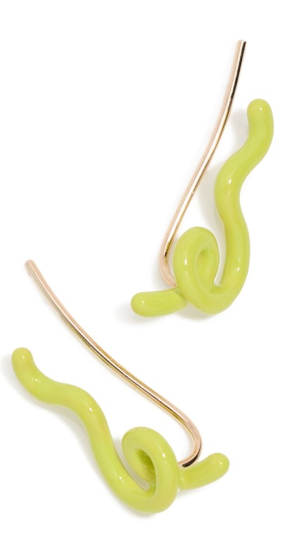 Bea Bongiasca Wave Earrings Lime Gr