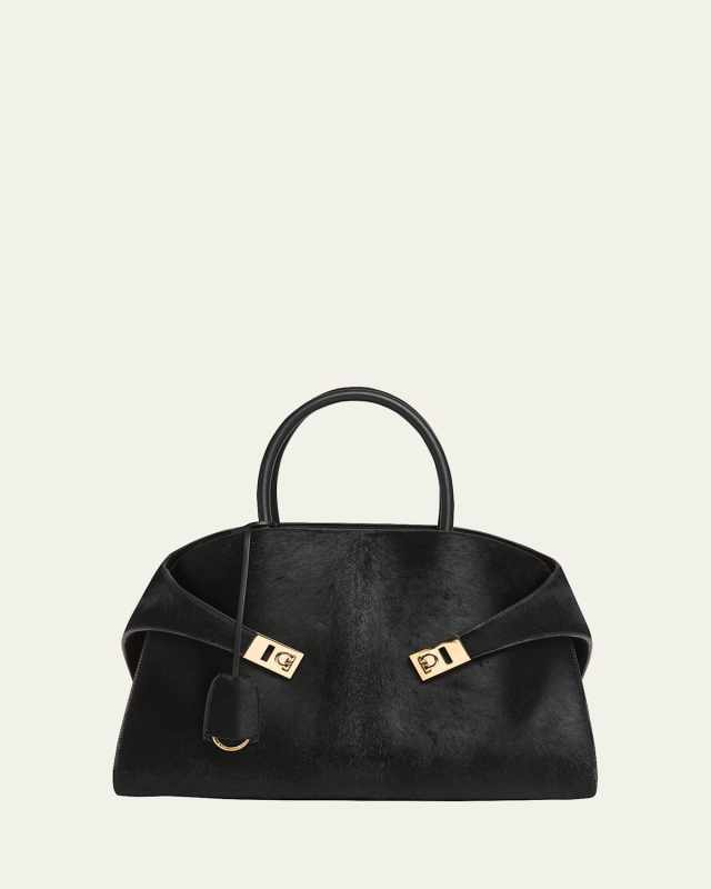 Hug Medium Calf Hair Top-Handle Bag