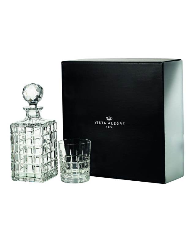 Helsinki Whiskey Decanter with 4-Piece Double Old Fashion Set