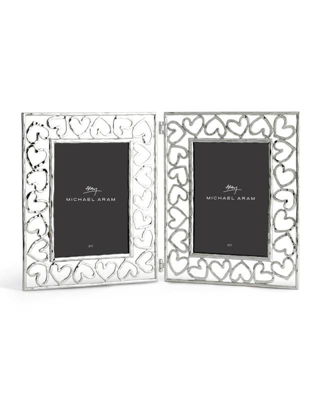Heart Hinged Frame - 5" x 7", Silver