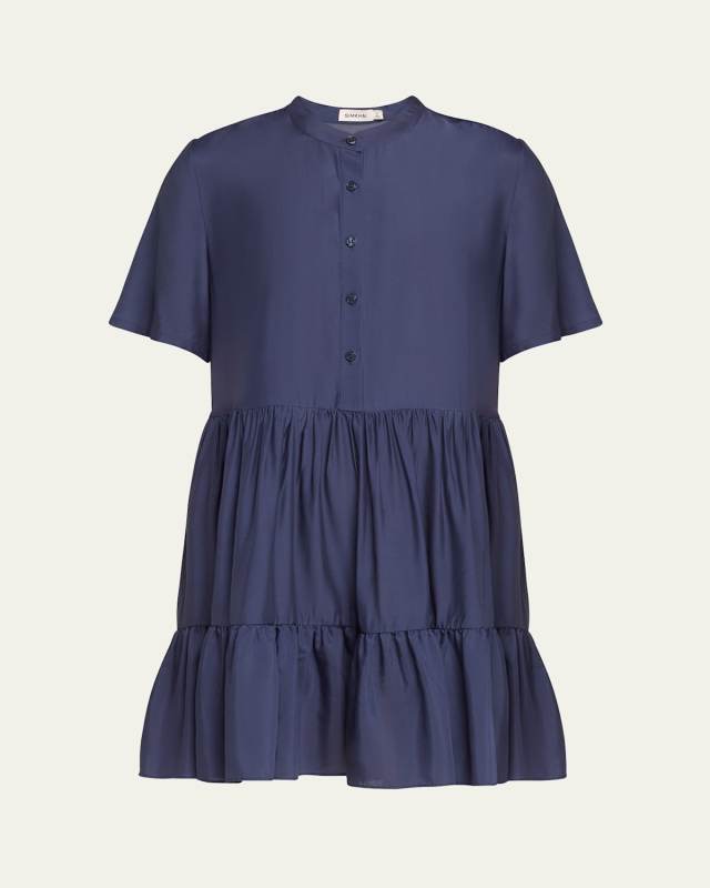Livia Short-Sleeve Tiered Mini Dress