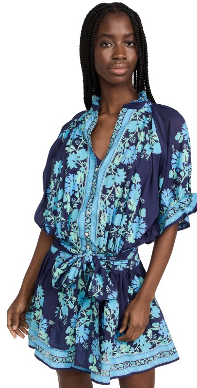 Juliet Dunn Blouson Dress Indigo