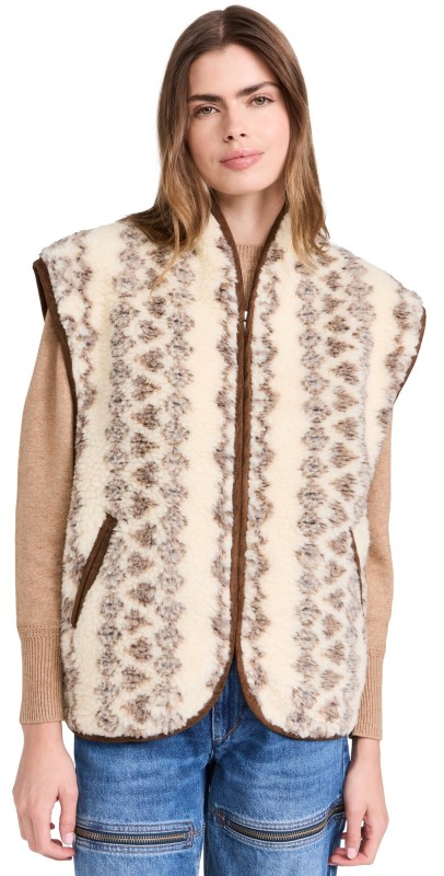 Isabel Marant Étoile Maximilia Vest Ecru/Brown