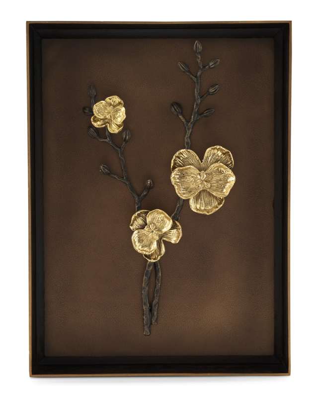 Gold Orchid Shadow Box