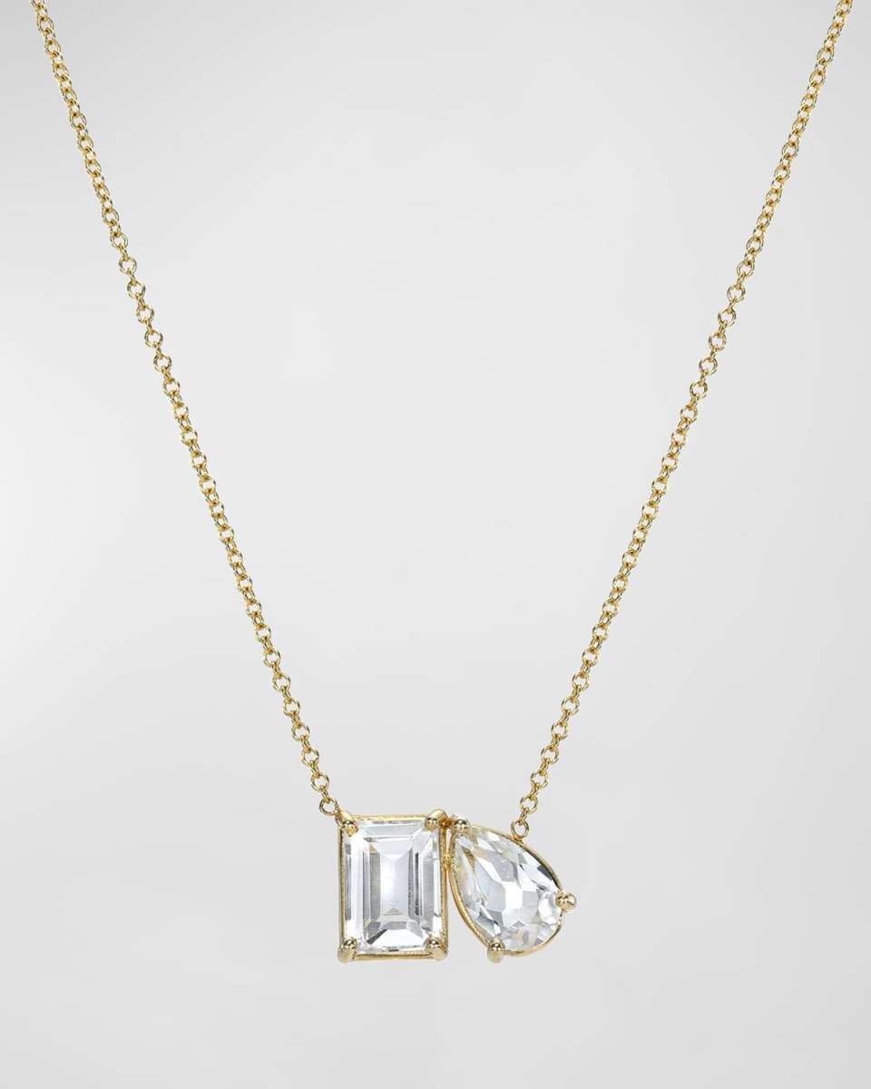 White Topaz Toi et Moi Necklace