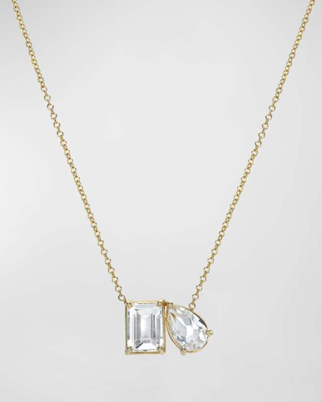 White Topaz Toi et Moi Necklace