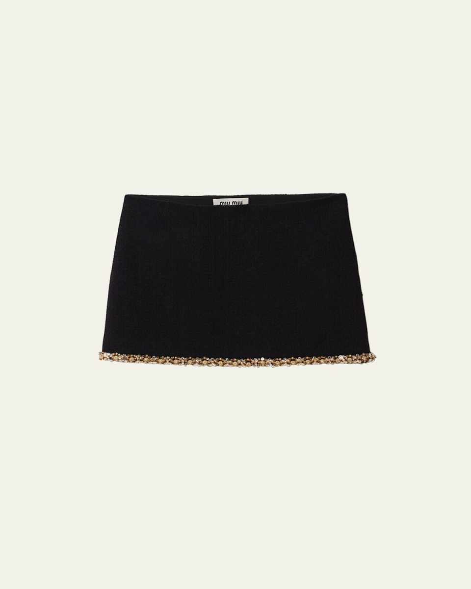 Crystal Trim Mini Skirt