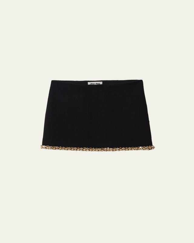 Crystal Trim Mini Skirt