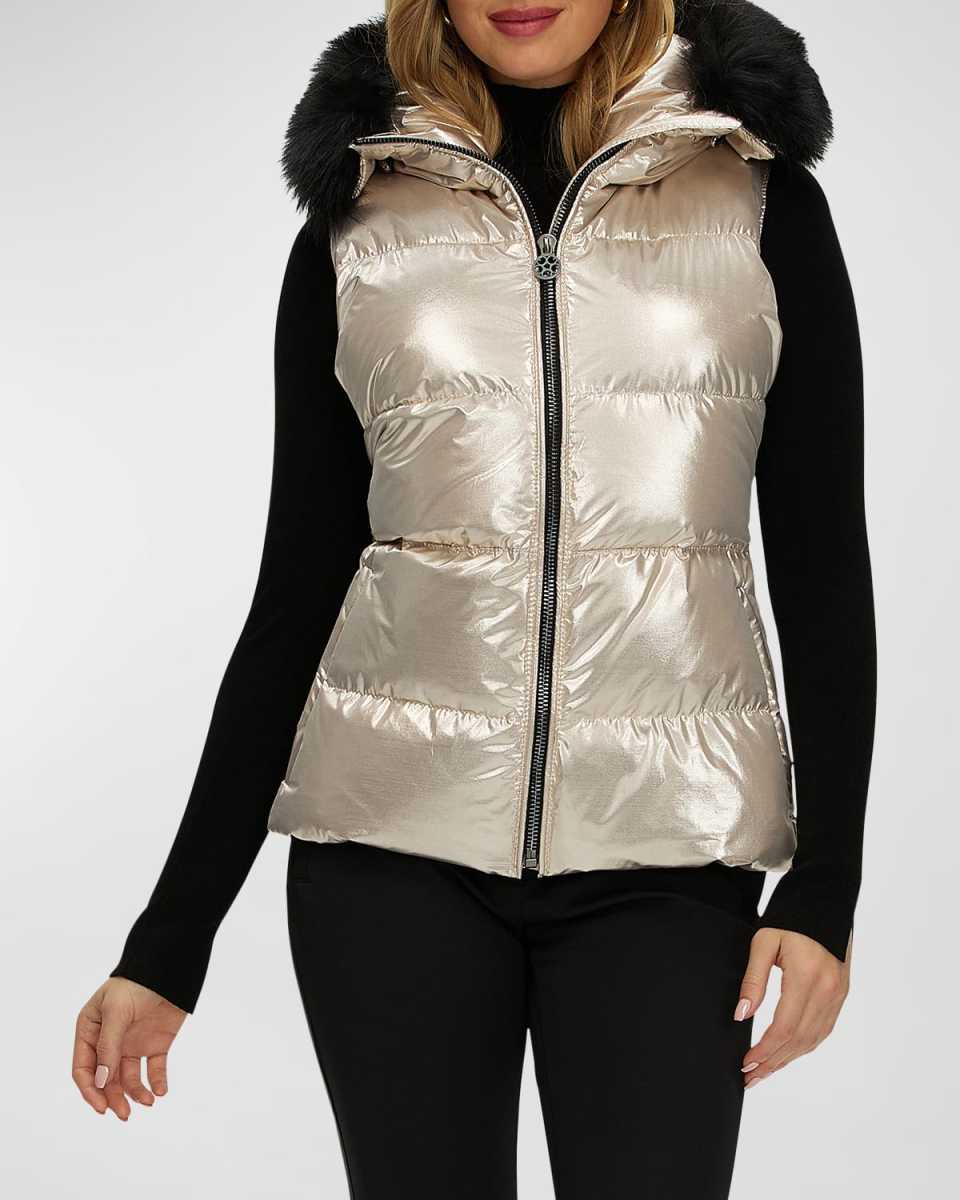 Apres-Ski Vest With Detachable Toscana Lamb Shearling Hood Trim