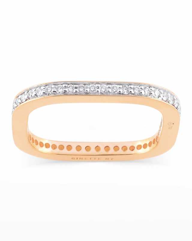 TV 18k Rose Gold Diamond Ring, Size 7