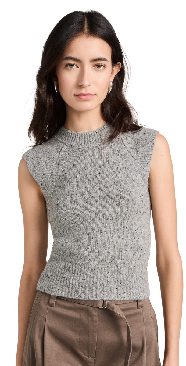 AMI Ami Sleeveless Sweater Light Heather Grey