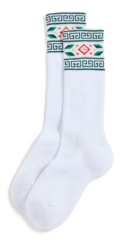 Casablanca Cotton Blend Laurel Greek Border Socks Laurel Greek Border