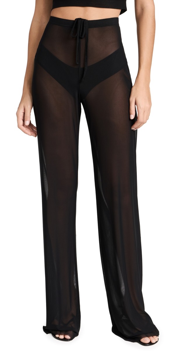 Good American Wide Mesh Pants Black001