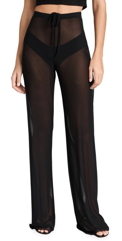 Good American Wide Mesh Pants Black001