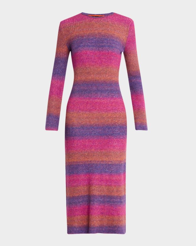 Axon Distorted Stripe Knit Dress