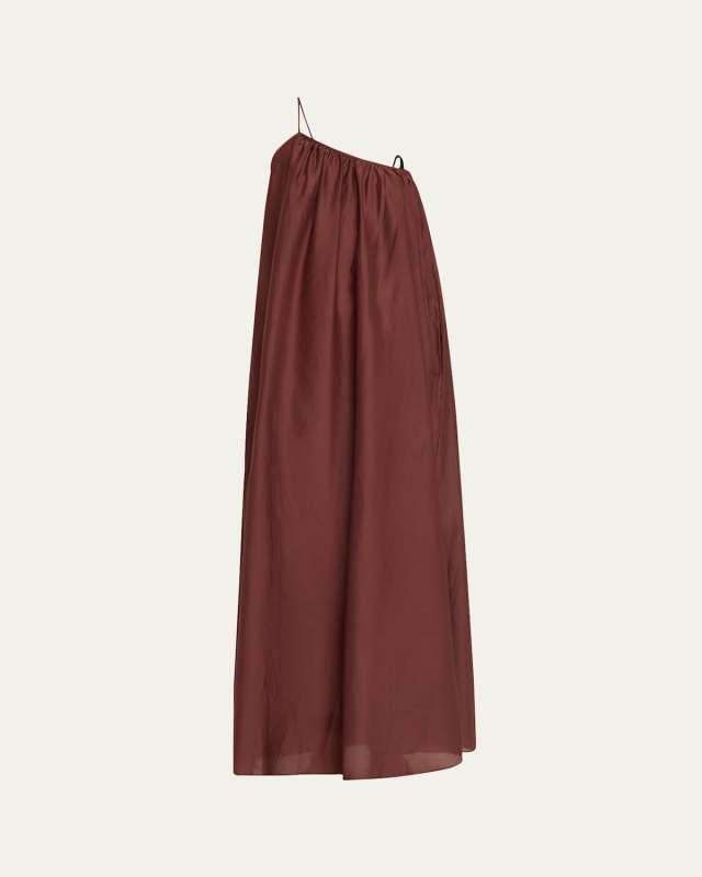 Voluminous One-Shoulder Maxi Dress