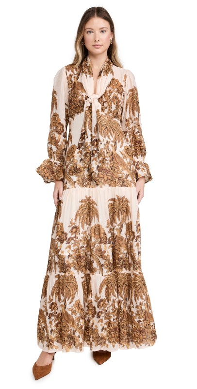 byTiMo Georgette Tieband Gown Palms