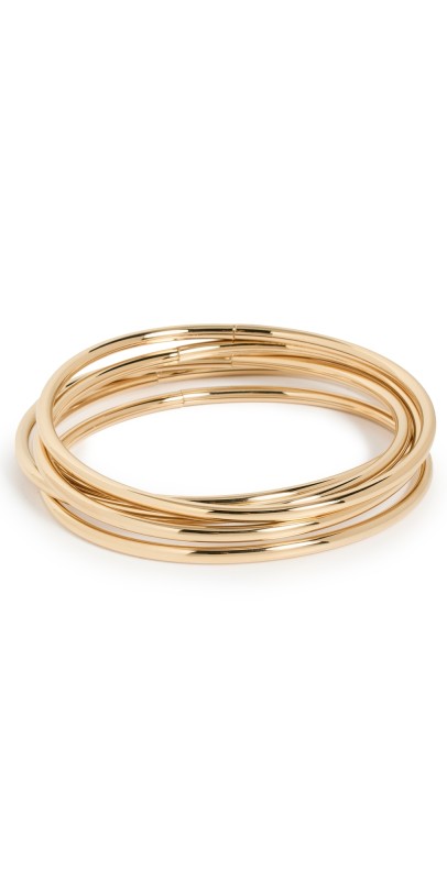 Jenny Bird Dane Bangles Set of 5 High Polish Gold