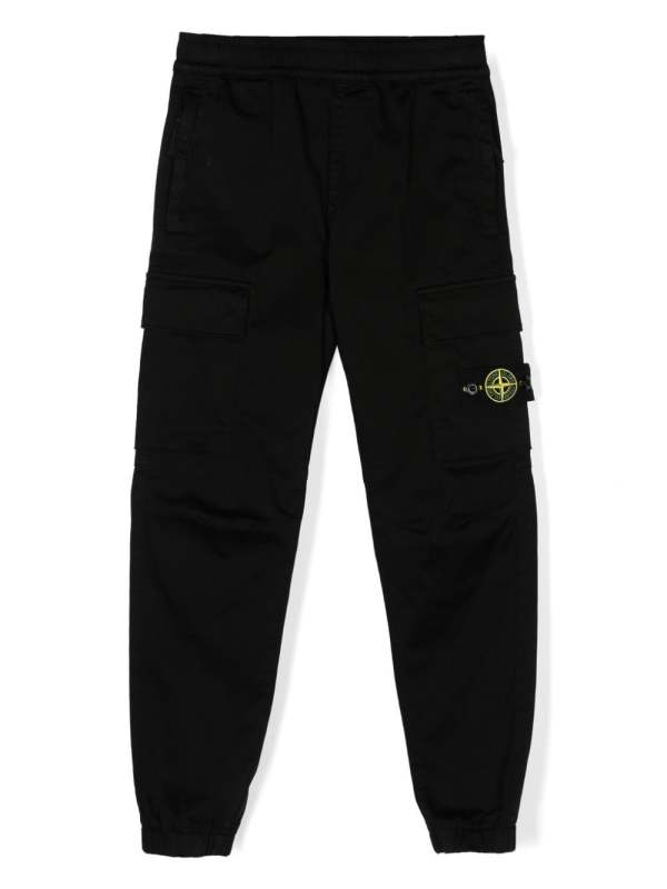 Compass-badge cotton cargo trousers