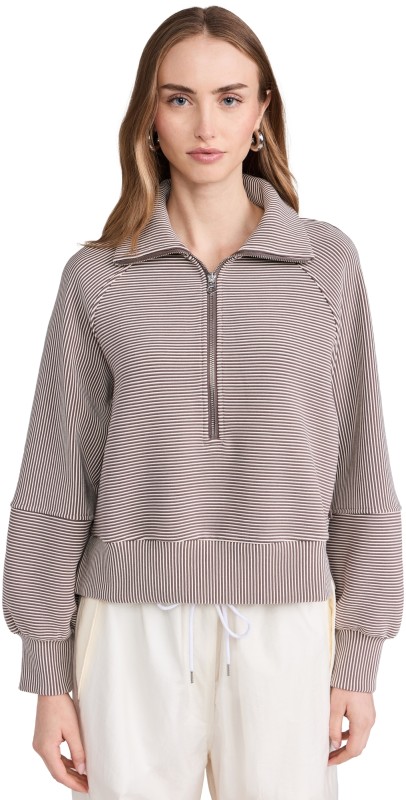 Varley Milano Half Zip Sweatshirt 2.0 Cocoa Berry/Egret