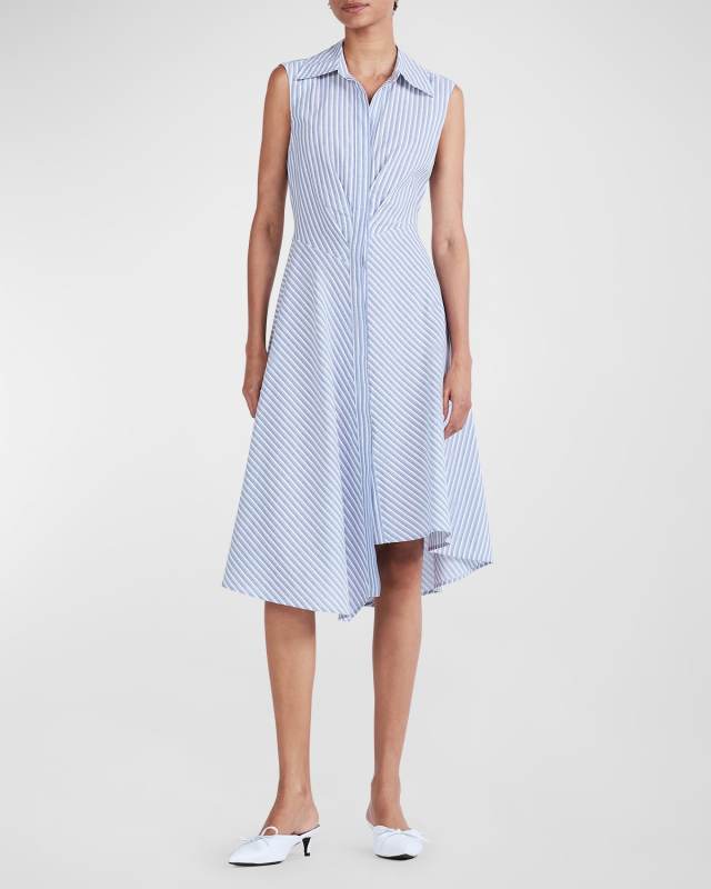 Themis Striped Sleeveless Shirtdress