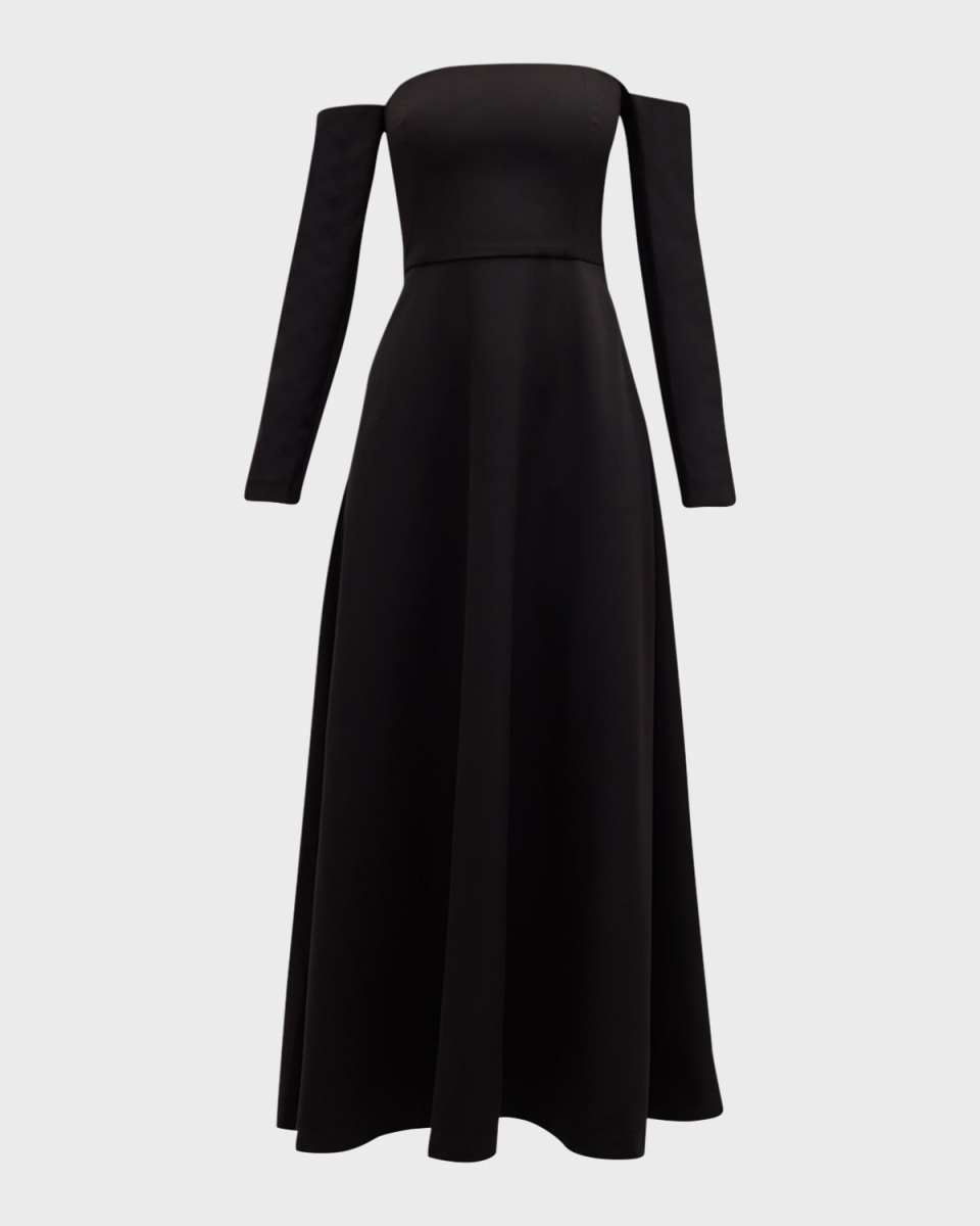 Edia Off-The-Shoulder Long-Sleeve Maxi Dress