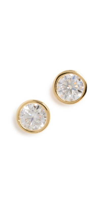 SHASHI Bezel Stud Earrings 5mm Gold