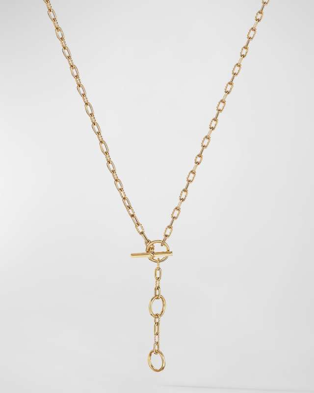 Madison 3-Ring Chain Necklace in 18K Gold, 3.9mm, 18-20"L
