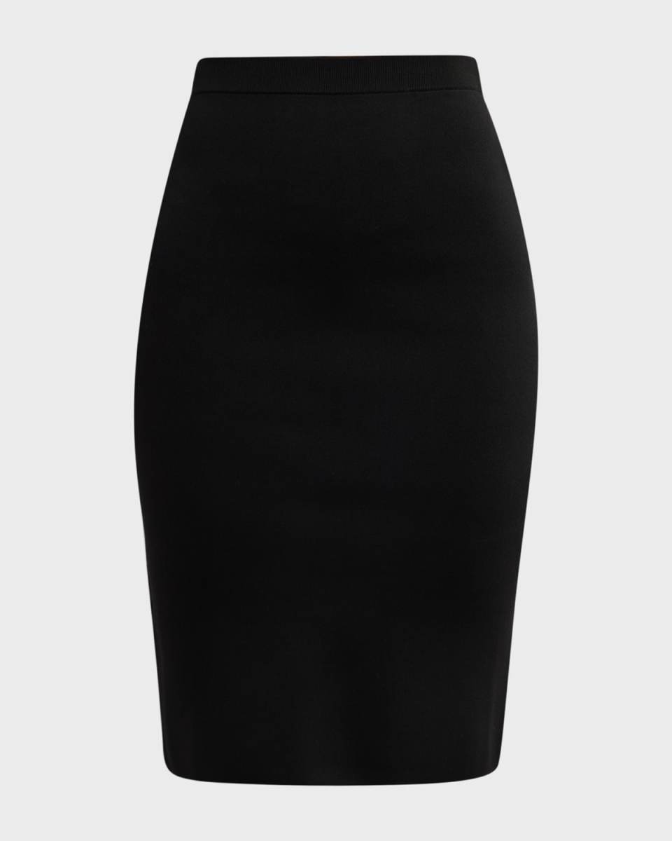 High-Waist Crepe Pencil Skirt
