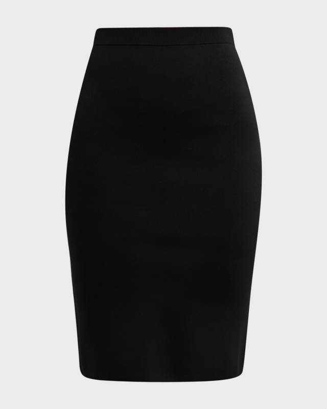 High-Waist Crepe Pencil Skirt