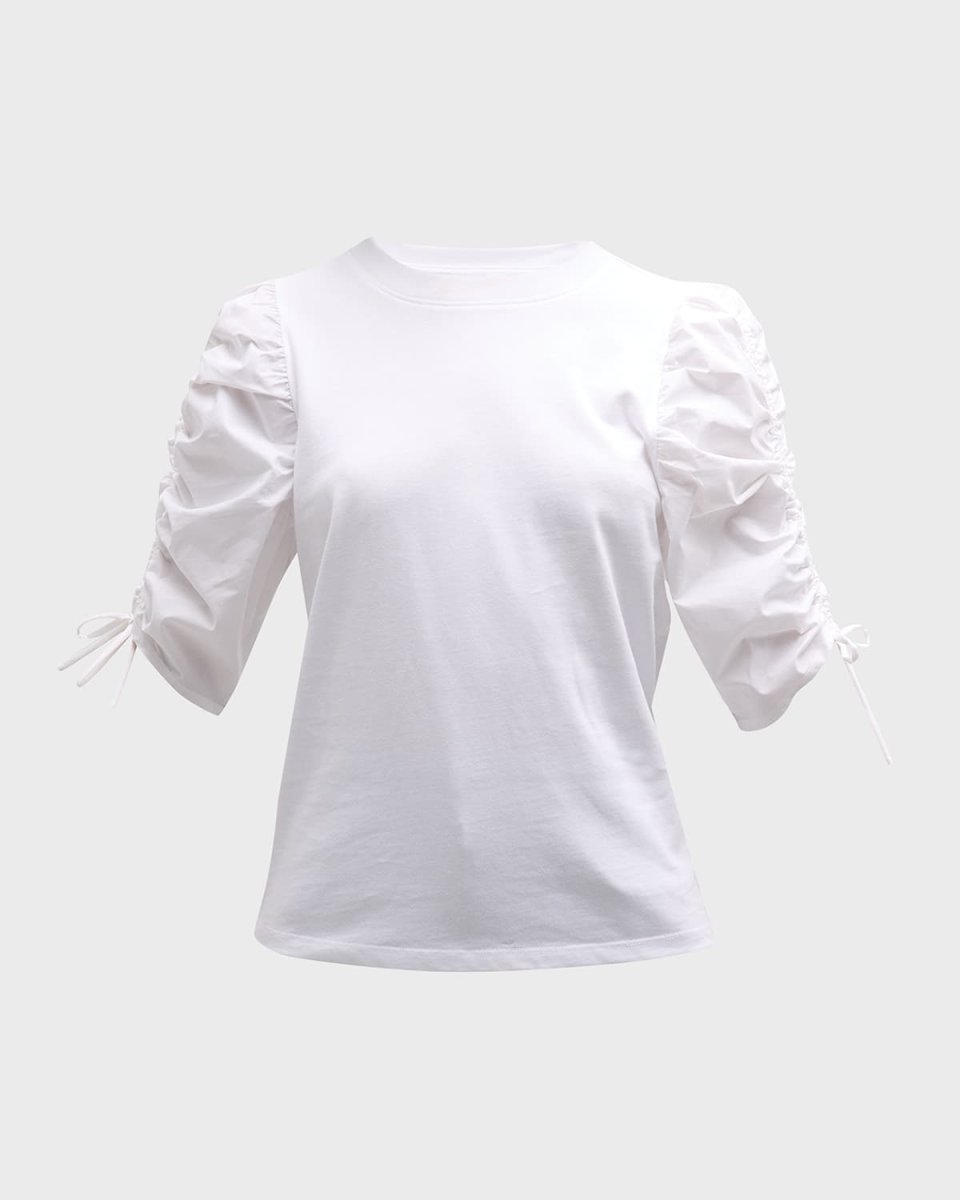 Ruched-Sleeve Tee