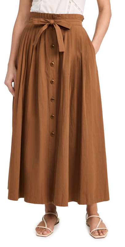 THE GREAT. The Treeline Skirt Suntan