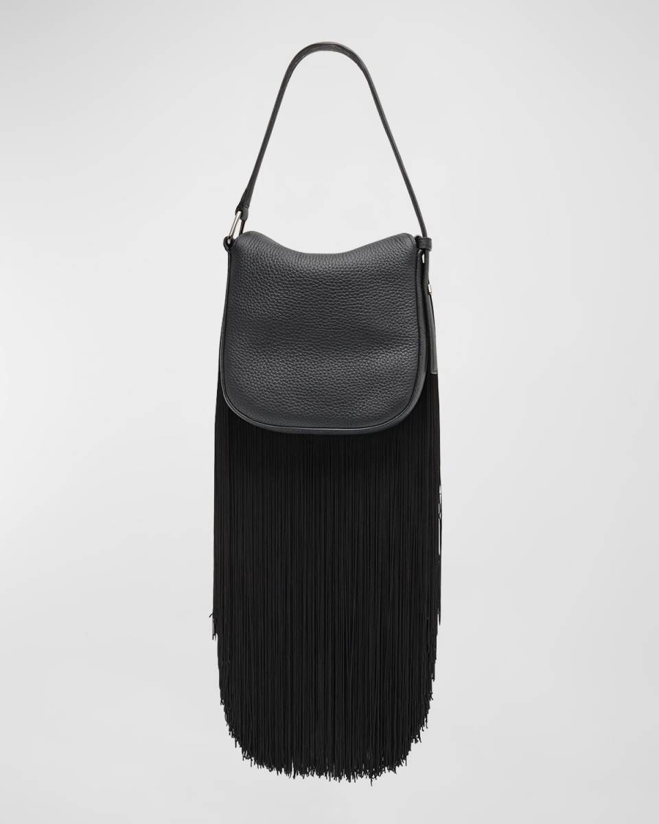 Anna Mini Fringe Leather Hobo Bag