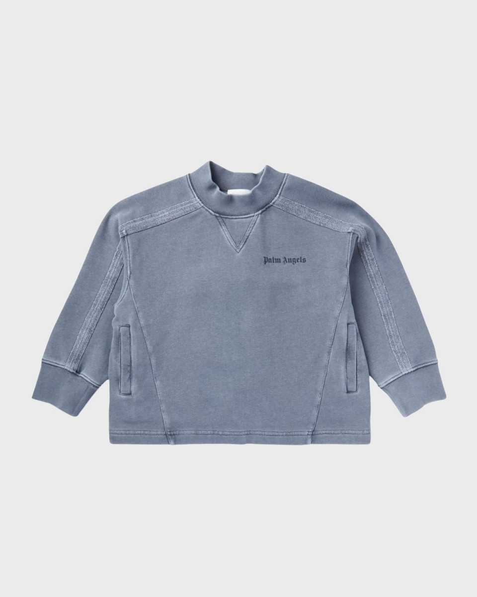 Boy's Logo-Print Faded Wash Crewneck Sweatshirt, Size