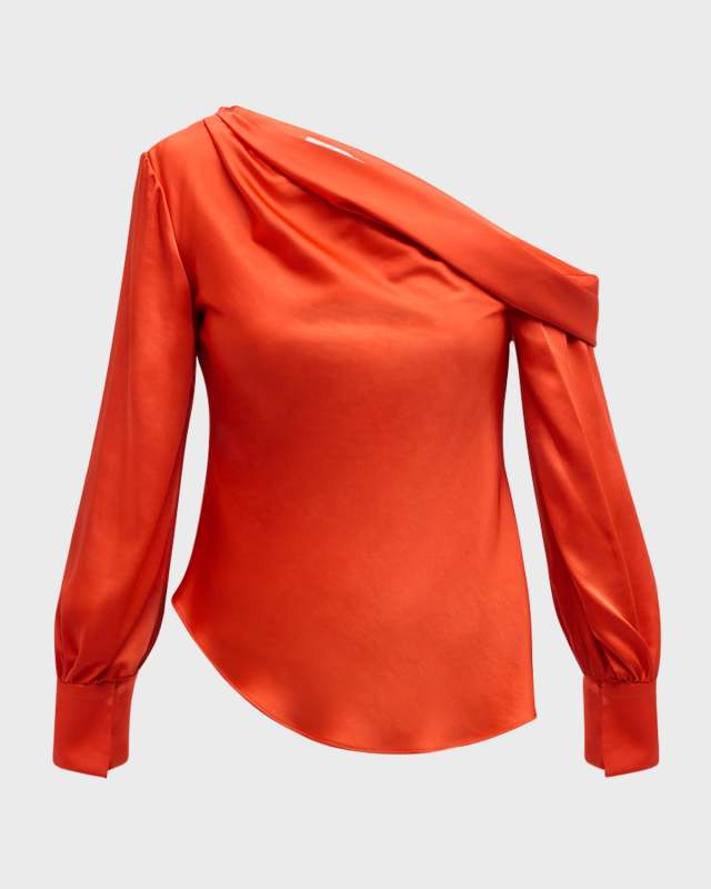 Alice One-Shoulder Satin Top