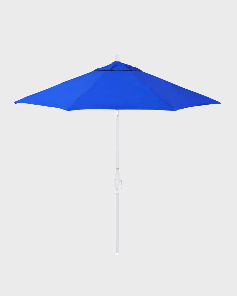 9' Fiberglass Market Umbrella, Matted White Collar Tilt