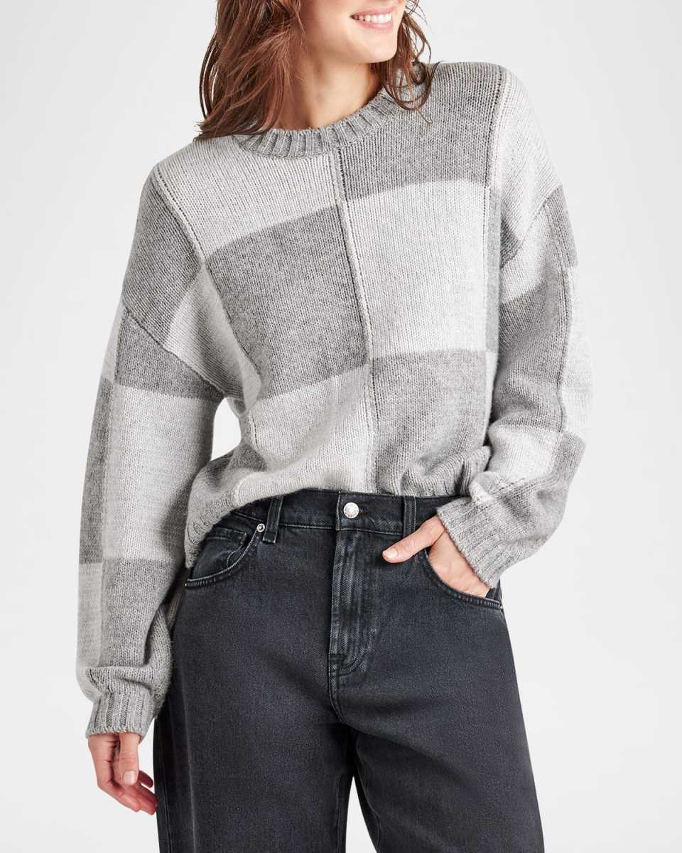 Kit Colorblock Checkerboard Sweater