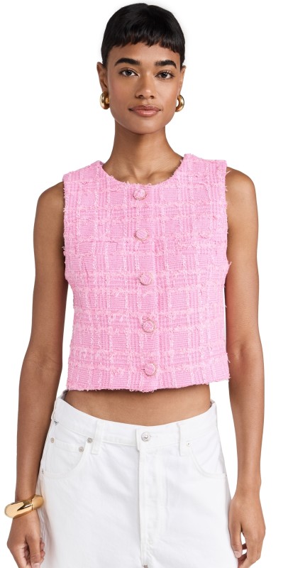 endless rose Tweed Shirt Vest Pink
