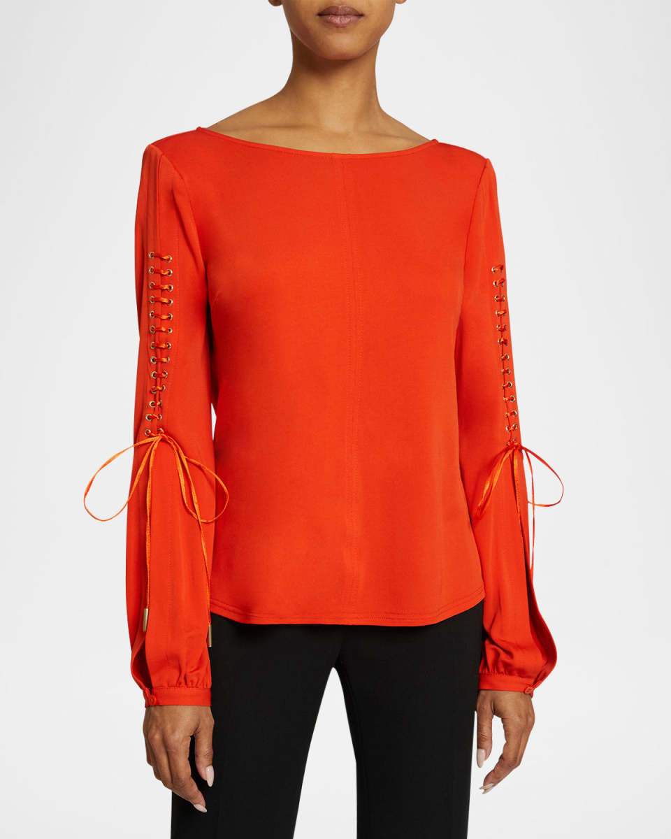 Livi Lace-Up Jersey Top