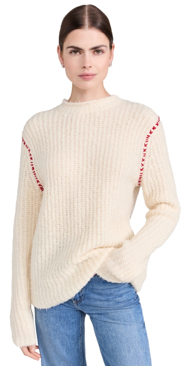 Guest in Residence Cloud True Crew Sweater Cream