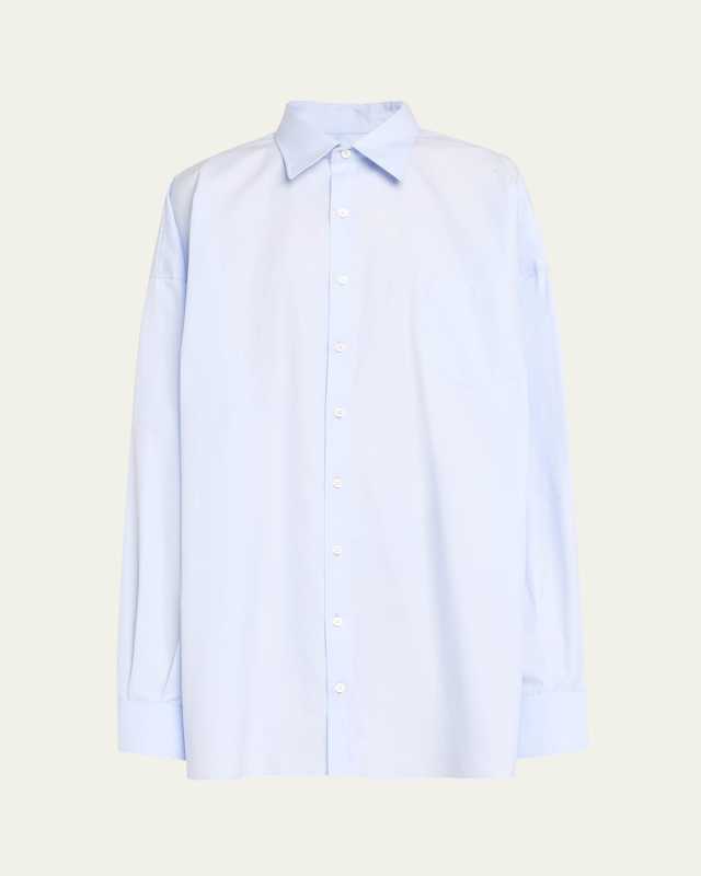 Fitted-Back Oversized Button Down Shirt