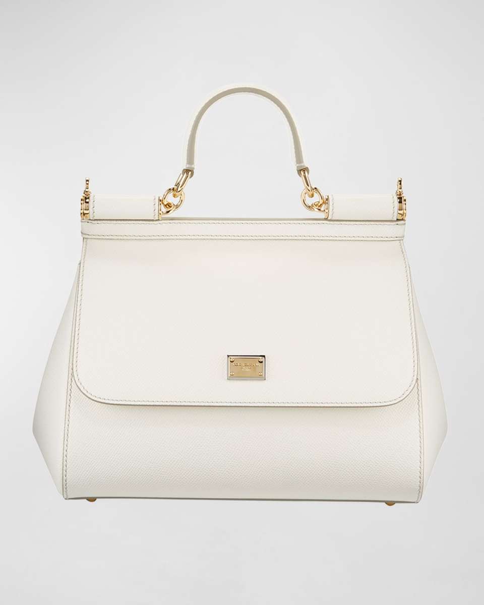 Sicily Medium Calf Leather Satchel Bag