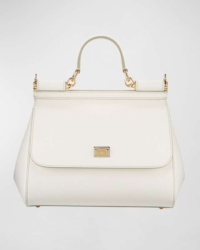 Sicily Medium Calf Leather Satchel Bag