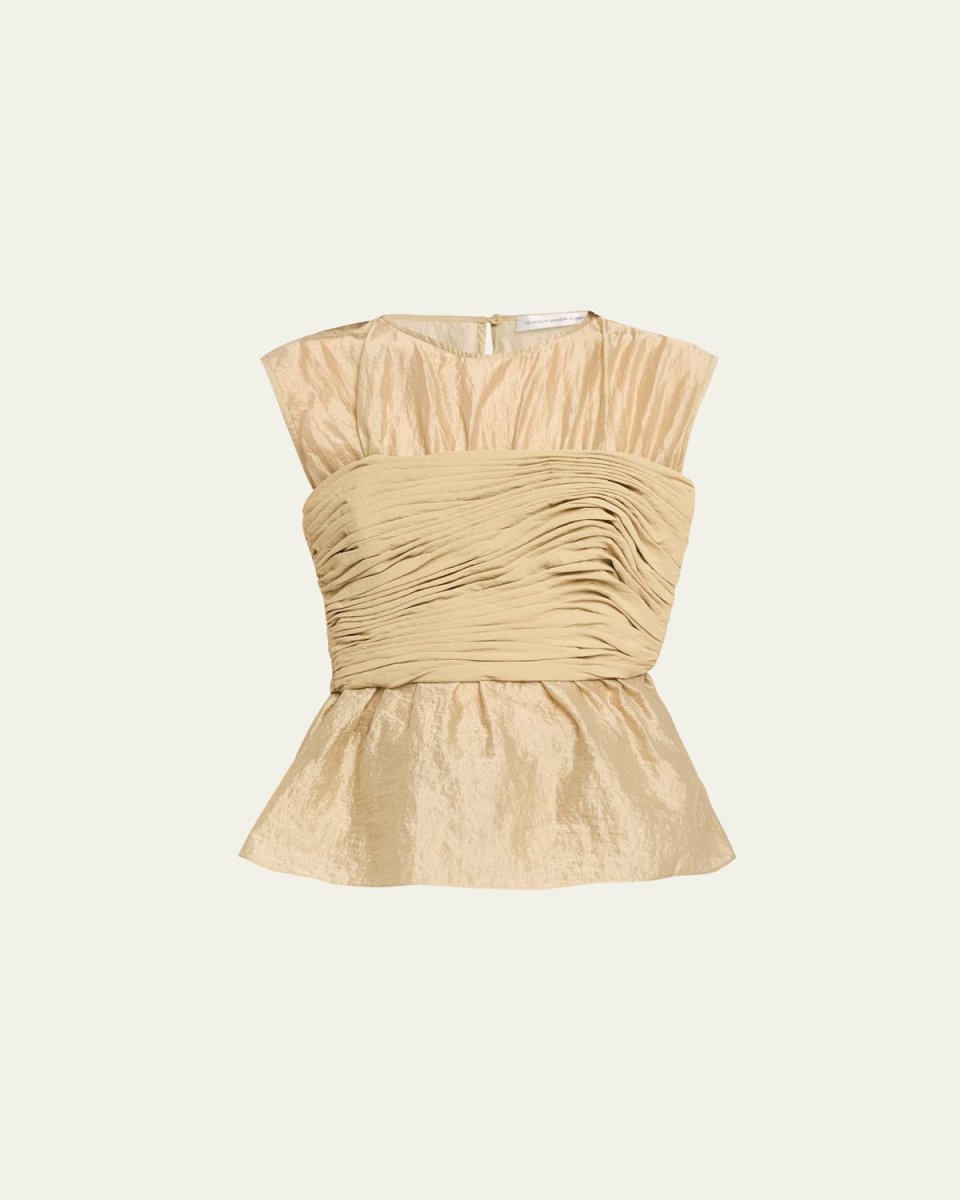 Mason Mixed-Media Wrapped Top