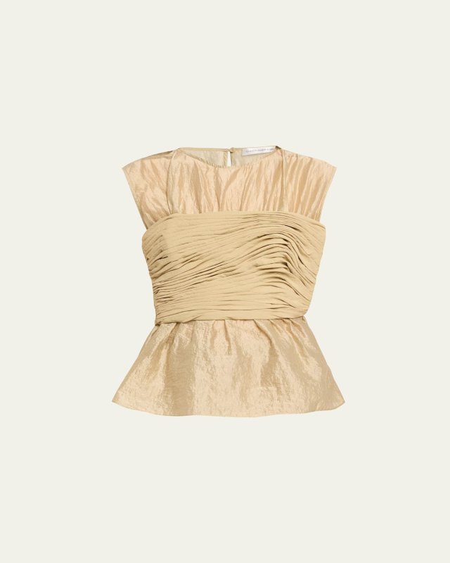 Mason Mixed-Media Wrapped Top