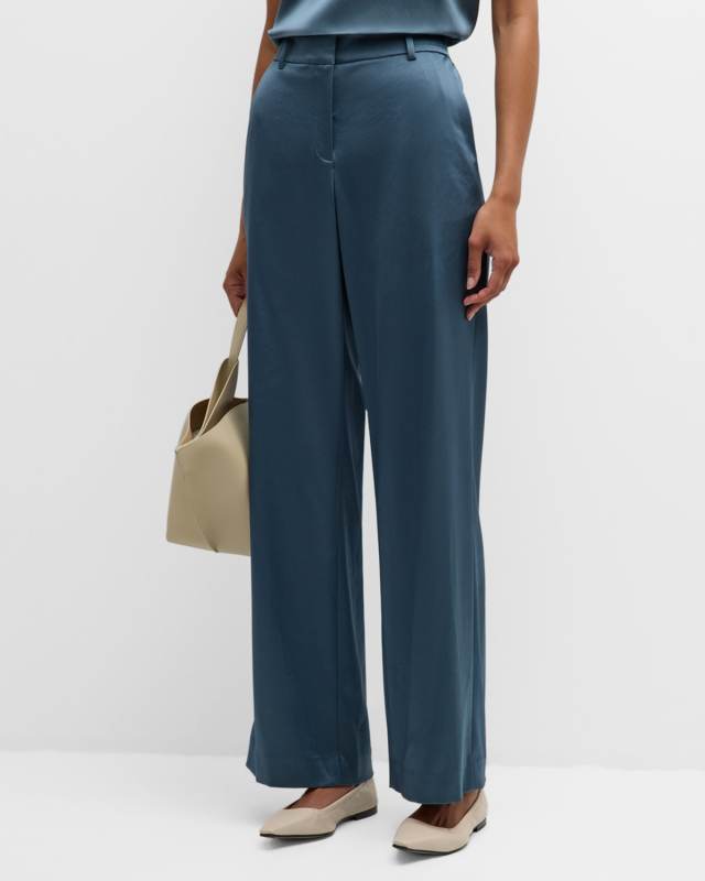 Sullivan Straight-Leg Satin Pants