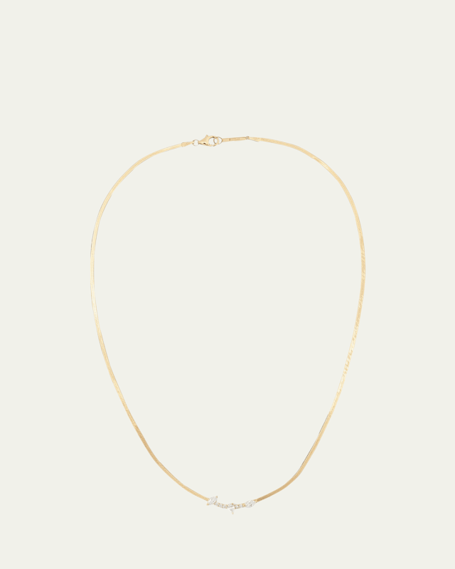 14k Mini Diamond Curved Necklace