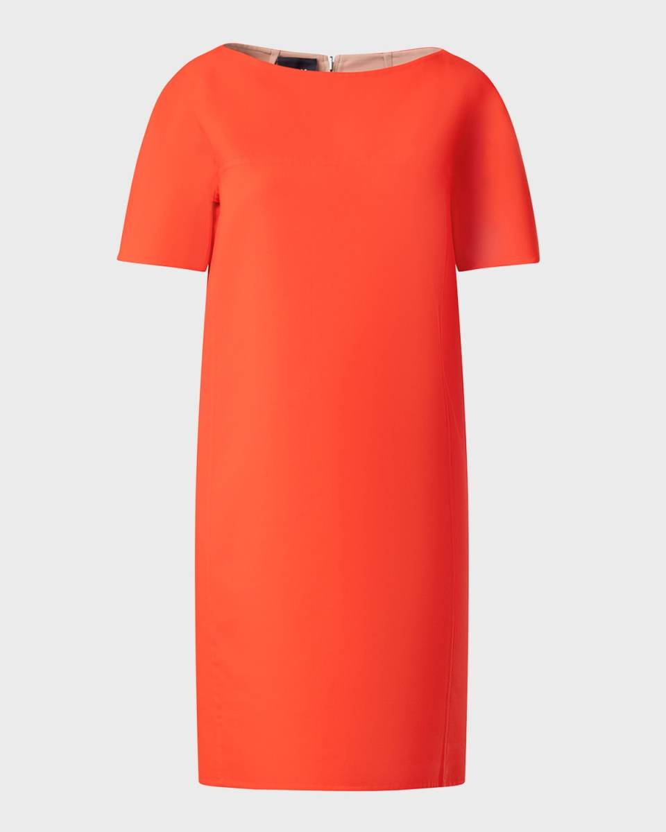 Reversible Bicolor Boat-Neck Short-Sleeve Sheath Dress