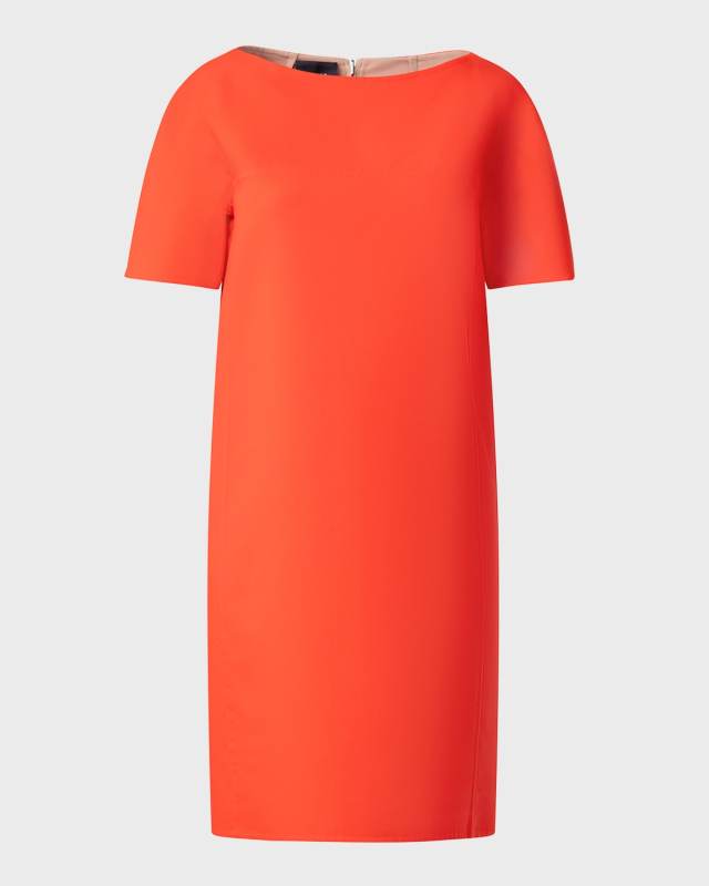 Reversible Bicolor Boat-Neck Short-Sleeve Sheath Dress